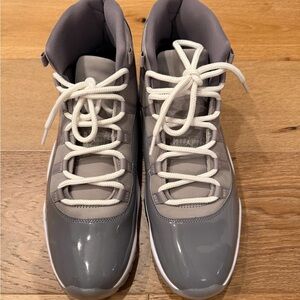 Air Jordan 11 Cool Grey 2021 High-Top Sneakers with White Laces